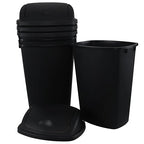 13 Gallon Swing Top Lid Garbage Cans, Large Plastic Kitchen Trash Can Set of 4 - Image 2