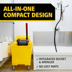 Rubbermaid Commercial Products Tandem Mop Bucket, Drain, Yellow, 31-Quart