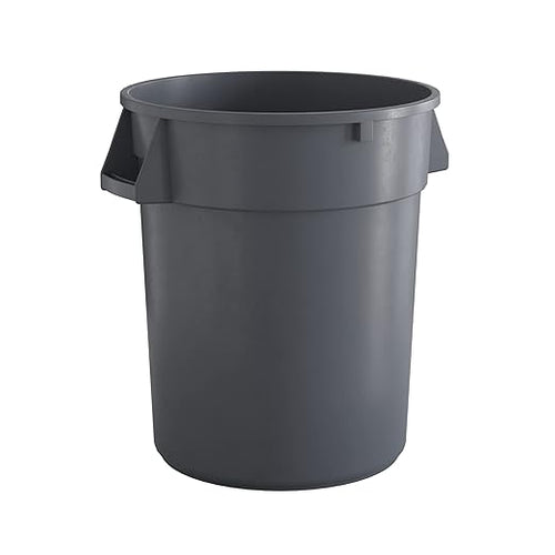 32 Gallon Gray Round Commercial Trash Can by Krollen+Industrial