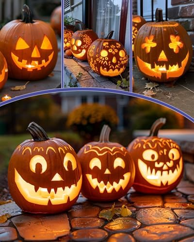 Luditek Pumpkin Carving Kit, 11 Pieces Halloween Jack-O-Lanterns Professional Stainless Steel Pumpkin Carving Tools, Pumpkin Cutting Supplies Tool Kit Halloween Gifts for Adults Kids