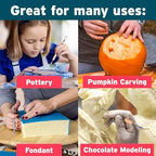 Pottery Tool Starter Kit, 15pc Clay Sculpting Set, Pumpkin Carving Tools