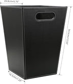 KINGFOM Classic Pu Leather Trash Can Wastebasket, Garbage Container Bin - Image 5