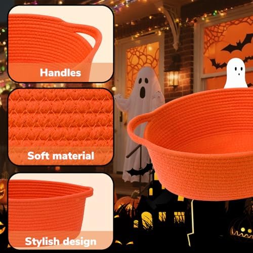 CHICVITA Halloween Basket for Gifts, Boo Basket for Gift Empty,Orange