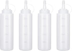 Condiment Squeeze Bottles Ketchup Dispenser, 4 Pack 8oz Squeeze Bottles by Katfort