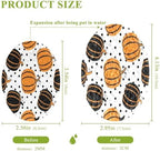 Pumpkin Black Polka Dish Scrub Sponges Kitchen Halloween Non Scratch Reusable Compressed Cellulose Sponge Hanging for Household Cleaning Washing Dishes Pots and Pans 3 Pack - Image 2