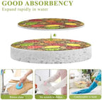 Autumn Colorful Leaves Dish Scrub Sponges Kitchen Fall Non Scratch Reusable Compressed Cellulose Sponge Hanging for Household Cleaning Washing Dishes Pots and Pans 3 Pack - Image 3