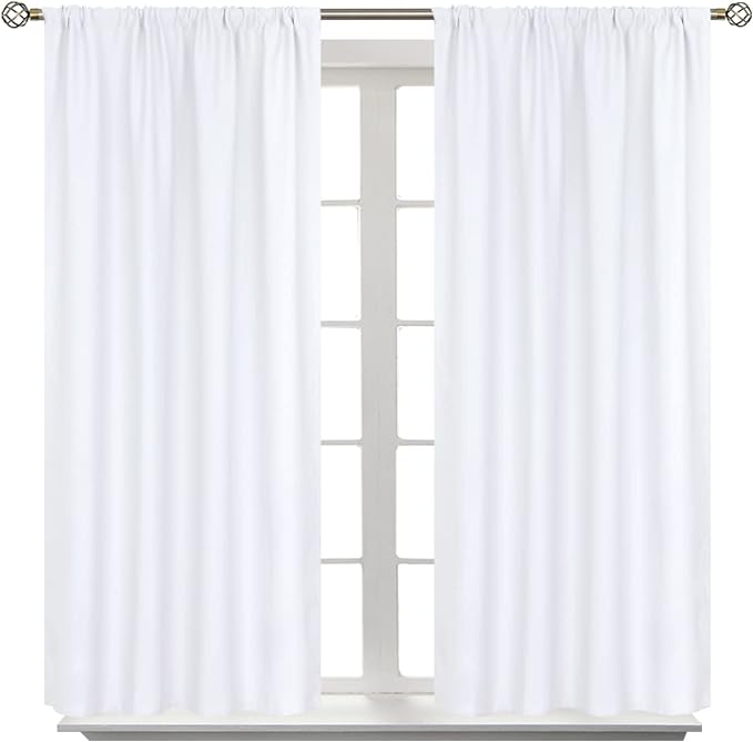 BGment White Curtains 45 Inches Length by BGment
