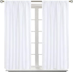 BGment Rod Pocket White Curtains 48 Inches Length by BGment