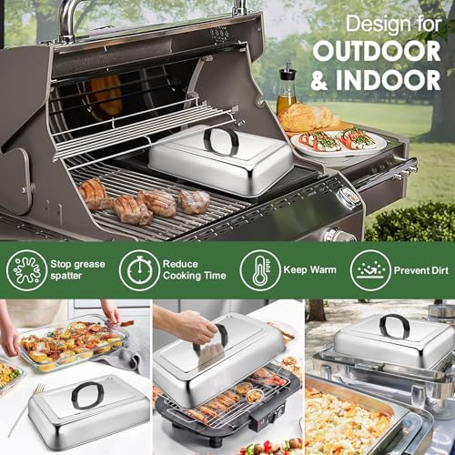 Joyfair Basting Cover Melting Dome Barbecue Tool Sets (No Vent, 2Pcs)