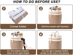Woven Laundry Basket for Clothes, 80 L Large Rectangle Laundry Hampers - Image 9