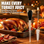 Premium Turkey Basters for Cooking, 30ml Baster Syringe for Hot Liquids, Meat and Food Injector, Essential Thanksgiving Cooking Tool, Turkey Baster Large with Cleaning Brush(Black) - Image 2
