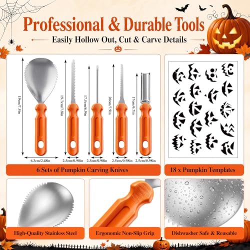 82 Pcs Pumpkin Carving Kits Tools Set Bulk for Halloween Party