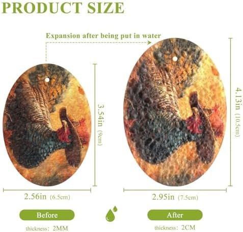 3PCS Scrub Sponges Thanksgiving Turkey in Hat Pop-up Dish Sponge for Cleaning Kitchen Bathroom Household Non-Scratch Scrubber - Image 2