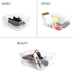 Isaac Jacobs 2-Pack Large Clear Storage Bins w/Cutout Handles, Plastic Organizer - Image 4