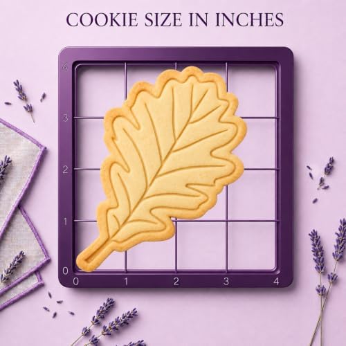 Oak leaf cookie cutter stamp - Fall series - 15mm deep Cookie cutter, Image press - Marshmallow Bliss - Image 2