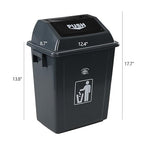 Readsky 6 Gallon Plastic Garbage Can Swing Lid, Trash Can Swing-Top, Swing - Image 2