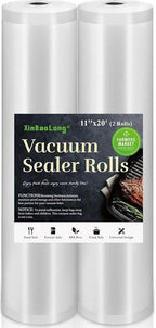Vacuum Sealer Bags for Food，Seal a Meal Bags Rolls，11inx20 Rolls 2 by xinbaolong