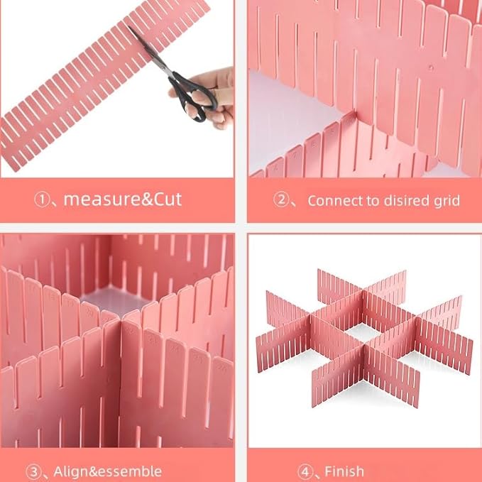 4 inches Adjustable Drawer Divider Kit – 4 Pack – DIY Expandable Organizer - Image 8