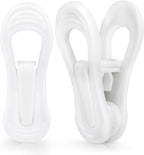 Tinfol White Plastic Hanger Clips, 50 Pack Hanger Clips- Strong Pinch Grip by Tinfol