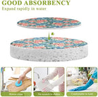 Rose Floral Kitchen Sponges Spring Summer Flower Cleaning Dish Sponges Non-Scratch Natural Scrubber Sponge for Kitchen Bathroom Cars, pack of 3 - Image 3