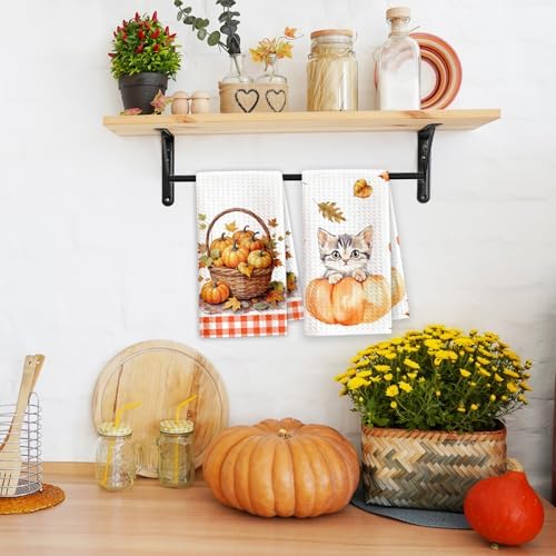 Fall Pumpkin Decor Dish Kitchen Towels Set of 2 - Image 6