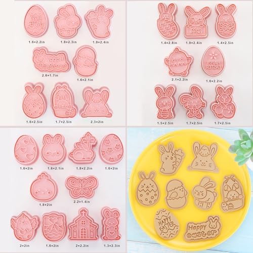 26pcs Easter Cookie Cutters Stamps Biscuit Baking Tools Embossing Cookie Molds …