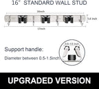 IMILLET Broom and Mop Holder Wall Mounted, Stainless Steel Broom Holder Mop - Image 4