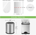 180 Counts 2 Gallon Small Trash Bags Garbage Bags by RayPard, fit 1.6, 2.2 Gal - Image 2
