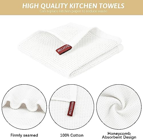 Nialnant 6 Pack Kitchen Dish Cloths, 100% Cotton Waffle Weave - 12x12 in - Image 3