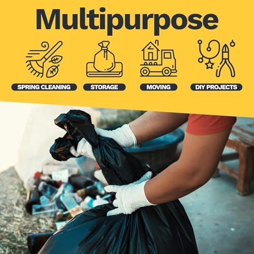 ToughBag 55-60 Gallon Heavy Duty Trash Bags, 100 Count, Black, 1.2 Mil