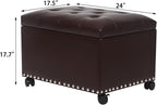 Joveco Leather Storage Ottoman - Image 3