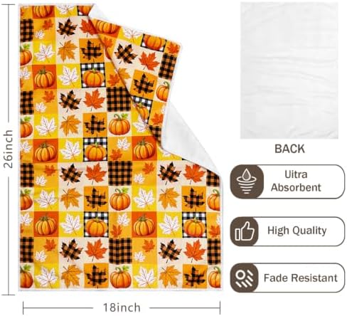 Microfiber Fall Pumpkin Thanksgiving Kitchen Towels, Set of 2 - Image 5