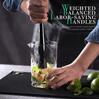 Homestia 10'' Muddler for Cocktails, Cocktail Muddler for Lemonade, Black