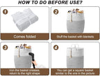 Woven Laundry Basket for Clothes, 65L Large Rectangle Laundry Hampers, Nursery - Image 8