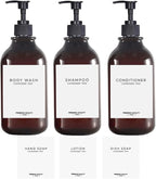 Apothecary Dispenser Bottle for Bathroom and Kitchen - 16oz Plastic Shower Pump by Gails+Willing