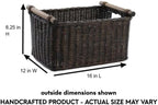 The Basket Lady Pole Handle Wicker Storage Basket, 16 in L x 12 in W x 8.25 in H - Image 6