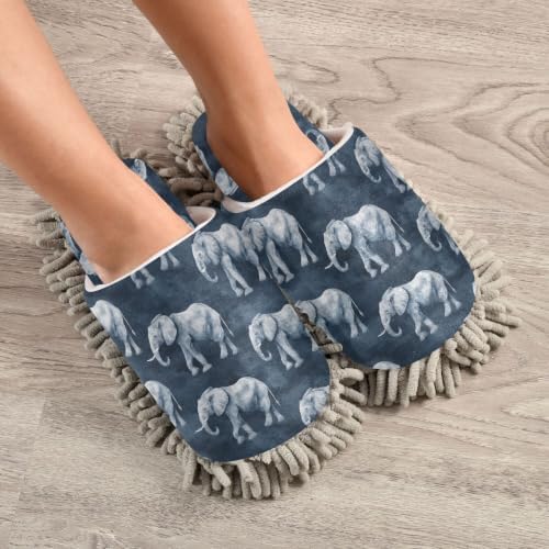 Fisyme Mop Slippers Soft Washable Microfiber Super Chenille Mopping House Home Shoes Mop Slippers for Floor Cleaning