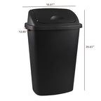 Zopnny 4-Pack Lidded Trash Can, 13 Gallon Black Plastic Garbage Bin - Image 2