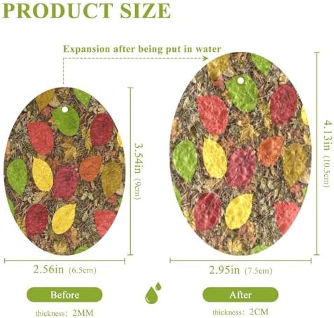 Autumn Colorful Leaves Dish Scrub Sponges Kitchen Fall Non Scratch Reusable Compressed Cellulose Sponge Hanging for Household Cleaning Washing Dishes Pots and Pans 3 Pack - Image 2