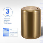 Waste Can 3 Gallon with Swing Lid，Brushed Stainless Steel Gold Trash Can，Metal - Image 4
