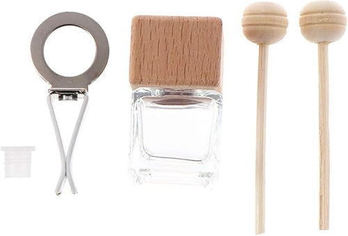 10 Pack, 8ml Clear Glass Car Air Freshener Perfume Clip Diffuser, Empty - Image 2