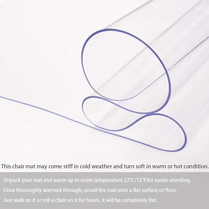 Office Chair Mat for Hardwood Floor, 1/8" Thick 53"x 45" Crystal Clear Hard - Image 6