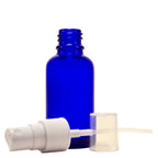 1 oz Cobalt Blue Boston Round Glass Bottle - Image 2