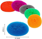 Blulu Plastic Dish Scrubbers for Dishes Pot Round Nylon Pad, Mesh Scouring Non - Image 2
