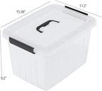 4 Packs 20 L Clear Plastic Storage Bins, Stackable Organizer Containers - Image 2