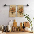 Vintage Floral Flower Kitchen Towels Decorative 16x24 Set of 2, Beige Fall Botanical Dish Towels Cloths Dishcloths Tea Towel Gifts, Autumn Wildflower Bouquet Bathroom Kitchen Hand Towel Decor - Image 5
