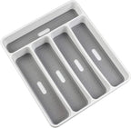 LeMuna Silverware Tray for Drawer, Plastic Cutlery Tray Kitchen Drawer Organizer - Image 6