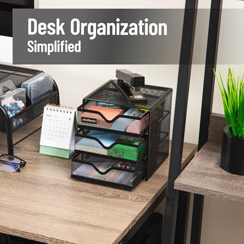 Mind Reader 3-Drawer Desktop Organizer for Small Office Supplies, Black