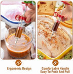 Kingsmile Meat Injector, Turkey Injector Syringe - 3 Needles for BBQ Grill, 1oz Meat Injector Syringe, Injector Marinades for Meats, Meat Injectors for Smoking 1 Cleaning Brush Easy to Use & Clean Red - Image 2