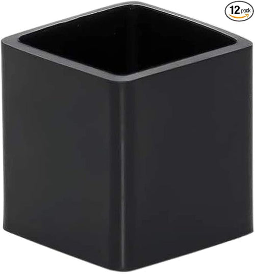 12 Pcs Black Square Anti-Slip Rubber Leg Tips Chair Leg Caps Furniture Floor by Unknown